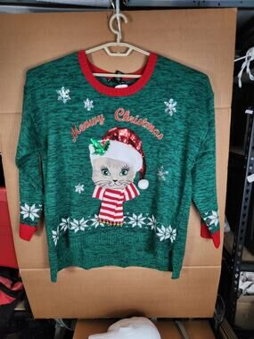 Cat Christmas Sweater NWT Women's 1X